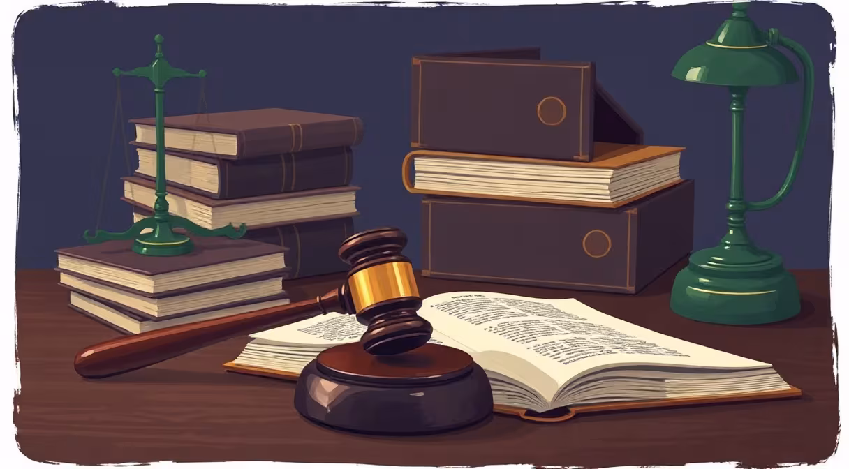 Gavel, otvorená kniha zákonov a dokumenty na stole ilustrujú novelu zákona o burze cenných papierov