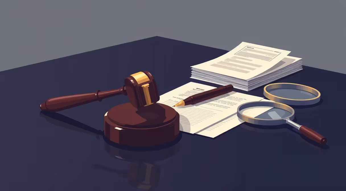 Gavel, dokumenty a poistné zmluvy na stole symbolizujúce podmienky na udelenie povolenia na poisťovaciu činnosť.
