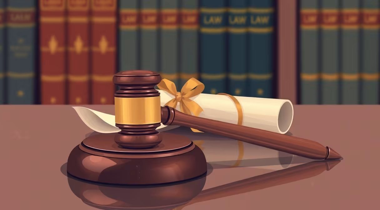 Gavel a právny dokument symbolizujúci novelu zákona o kolektívnom vyjednávaní.