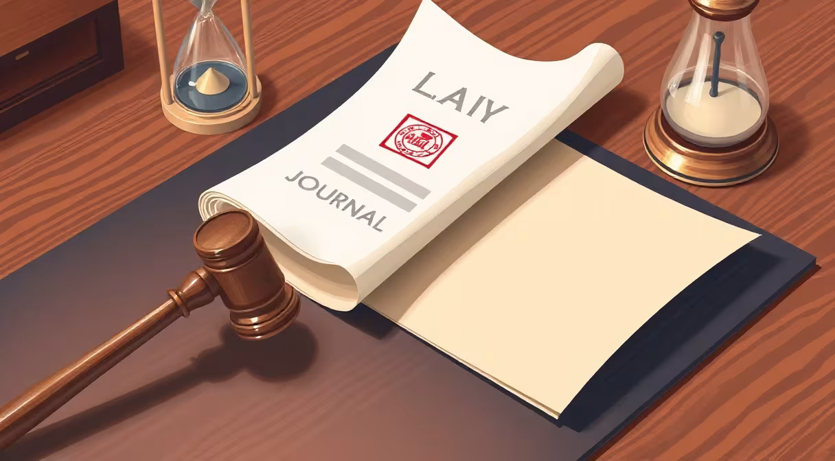 Gavel a listiny na stole, ilustrácia novely exekučného poriadku