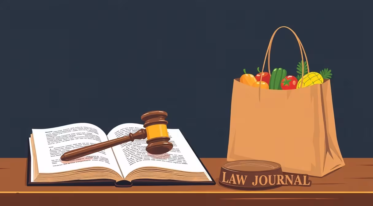 Gavel, zákonník a nákupná taška na stole symbolizujúce ochranu spotrebiteľa a novelu zákona.